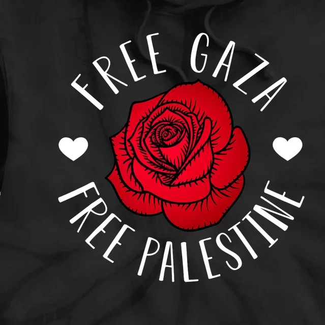 Floral Palestine Free Palestine Gaza Palestinian Support Tie Dye Hoodie