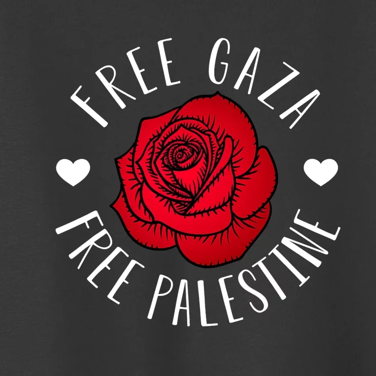 Floral Palestine Free Palestine Gaza Palestinian Support Toddler T-Shirt