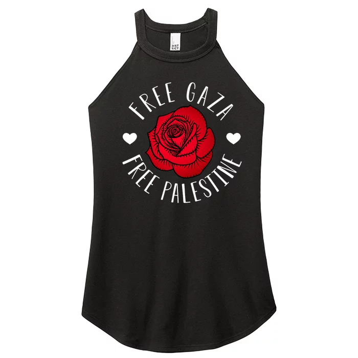 Floral Palestine Free Palestine Gaza Palestinian Support Women’s Perfect Tri Rocker Tank