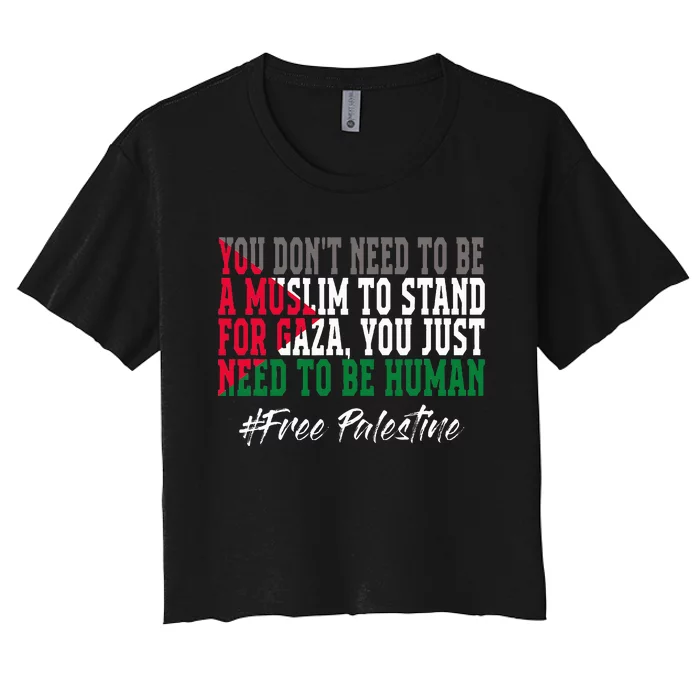 Free Palestine Flag I Love Palestine Gaza Palestinian Flag Women's Crop Top Tee