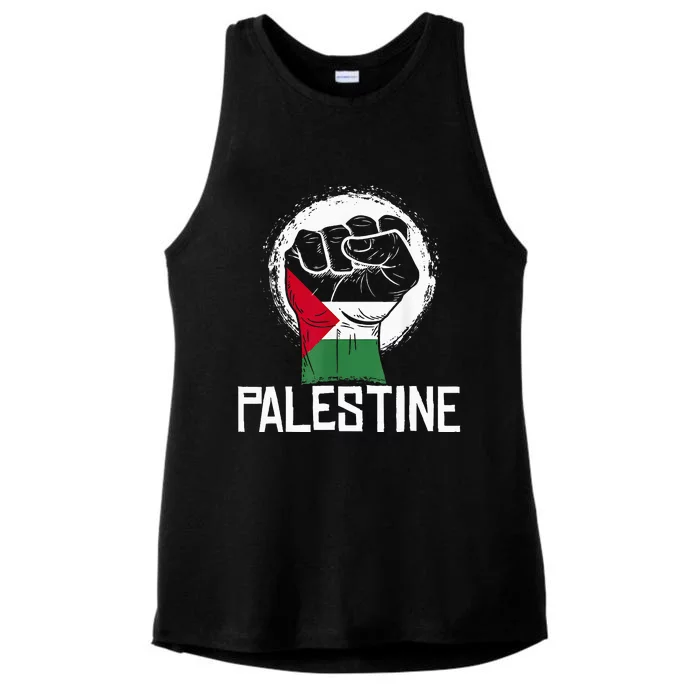 Free Palestine Ladies Tri-Blend Wicking Tank