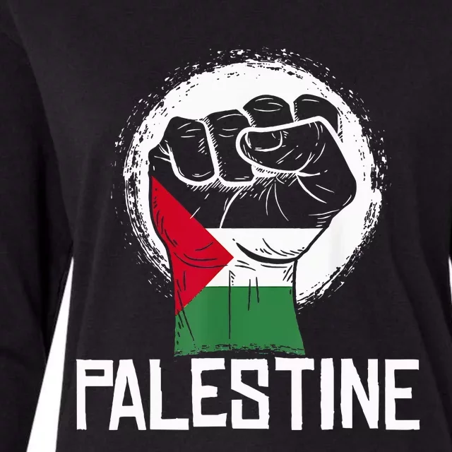 Free Palestine Womens Cotton Relaxed Long Sleeve T-Shirt