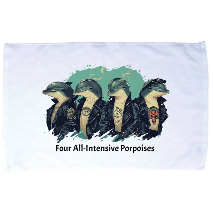 Funny Pun Four All Intensive Porpoises Microfiber Hand Towel