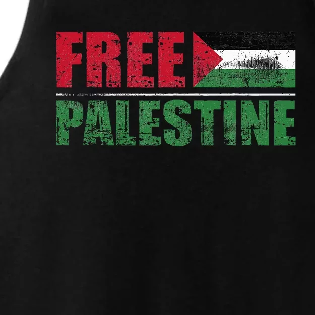 Free Palestine Ladies Tri-Blend Wicking Tank