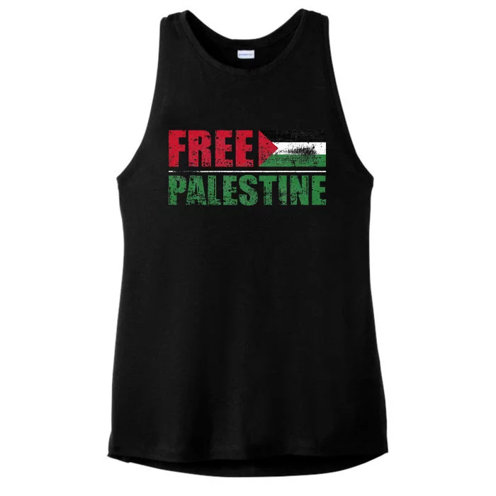 Free Palestine Ladies Tri-Blend Wicking Tank