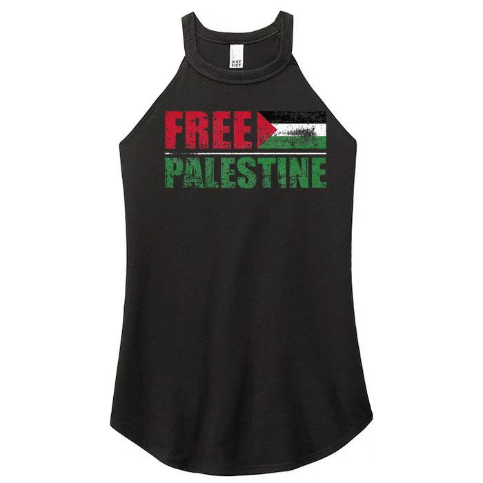 Free Palestine Women’s Perfect Tri Rocker Tank