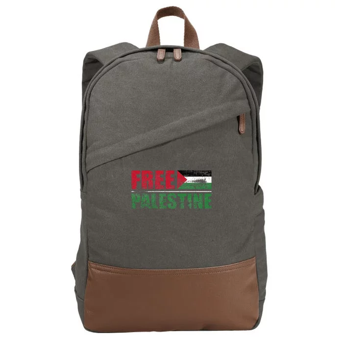 Free Palestine Cotton Canvas Backpack