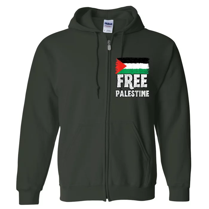 Free Palestine Flag Full Zip Hoodie