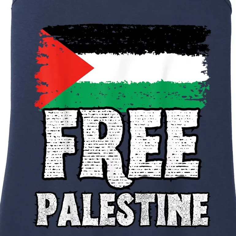 Free Palestine Flag Ladies Essential Tank