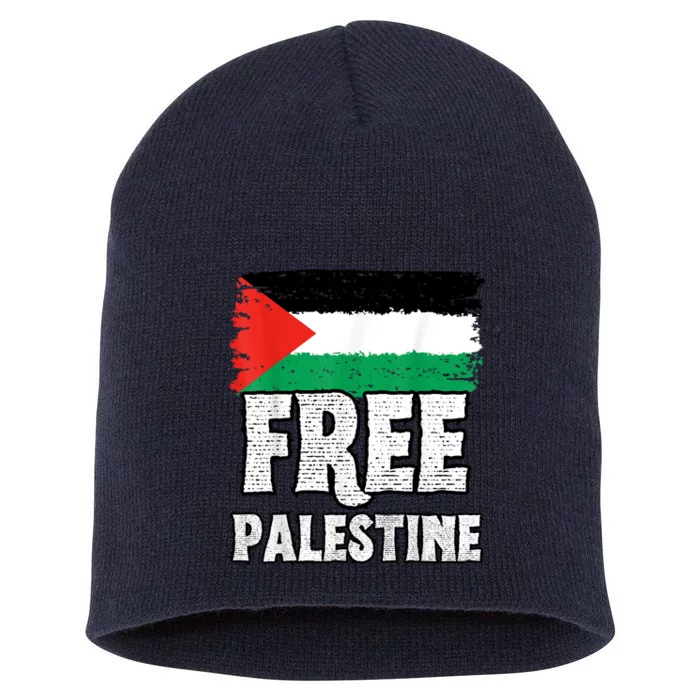 Free Palestine Flag Short Acrylic Beanie