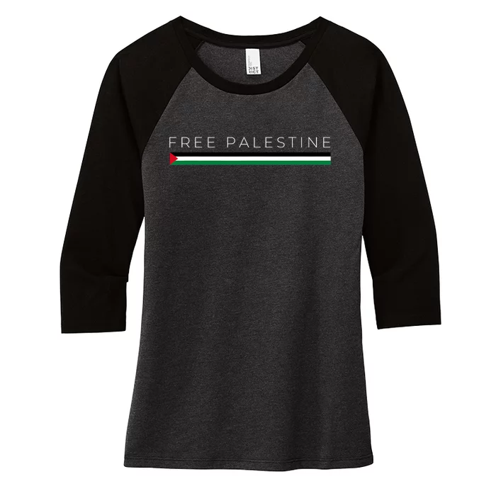 Free Palestine Flag Women's Tri-Blend 3/4-Sleeve Raglan Shirt