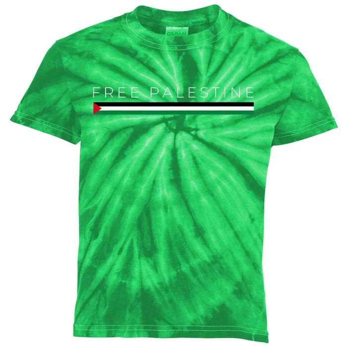 Free Palestine Flag Kids Tie-Dye T-Shirt