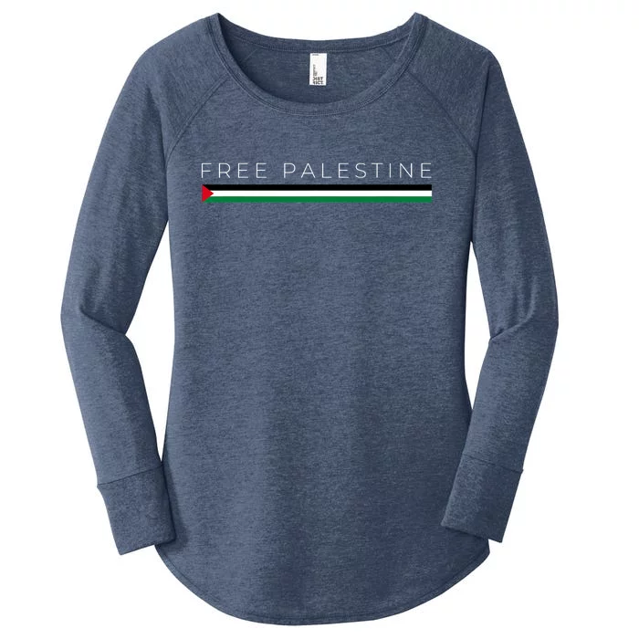 Free Palestine Flag Women's Perfect Tri Tunic Long Sleeve Shirt