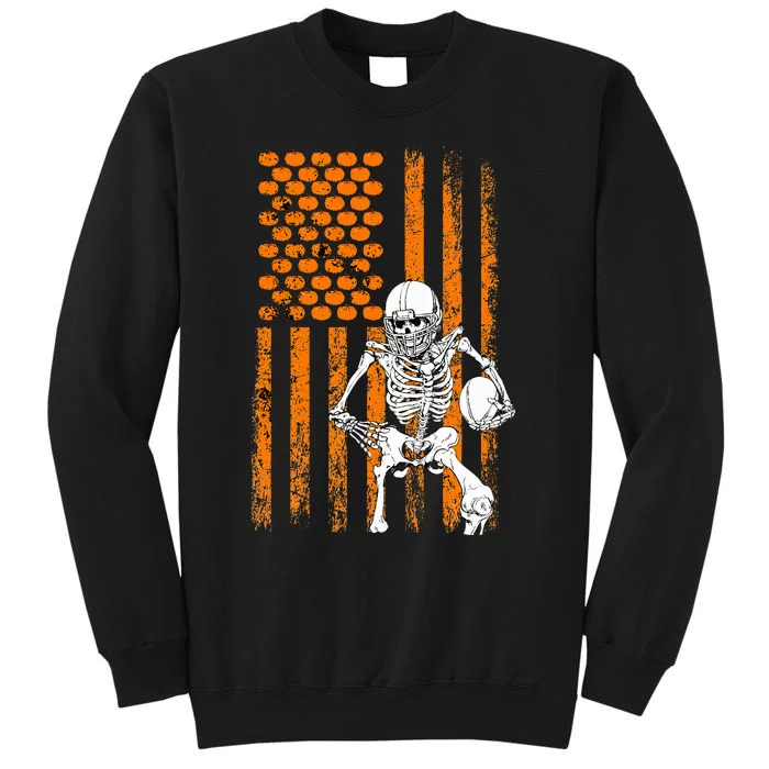 Football Player Fan Gift Skeleton Halloween Sweatshirt