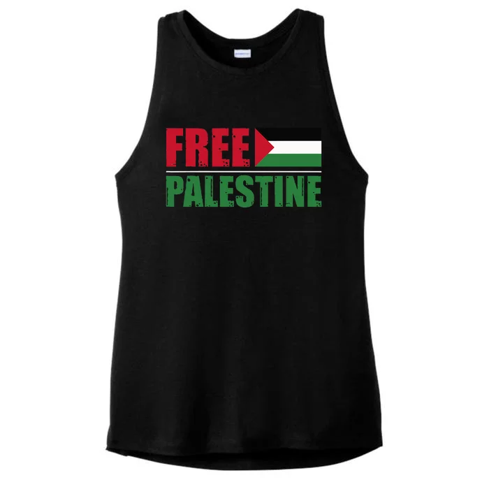 Free Palestine Ladies Tri-Blend Wicking Tank