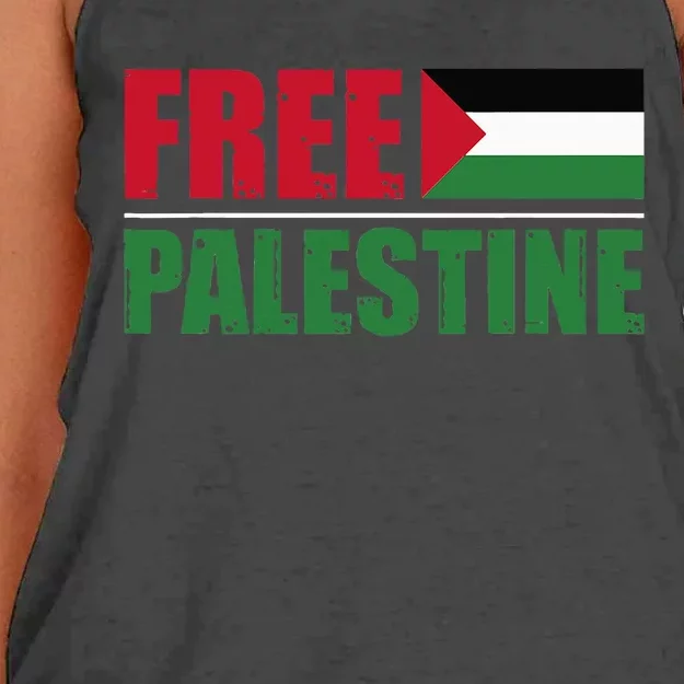 Free Palestine Women's Knotted Racerback Tank