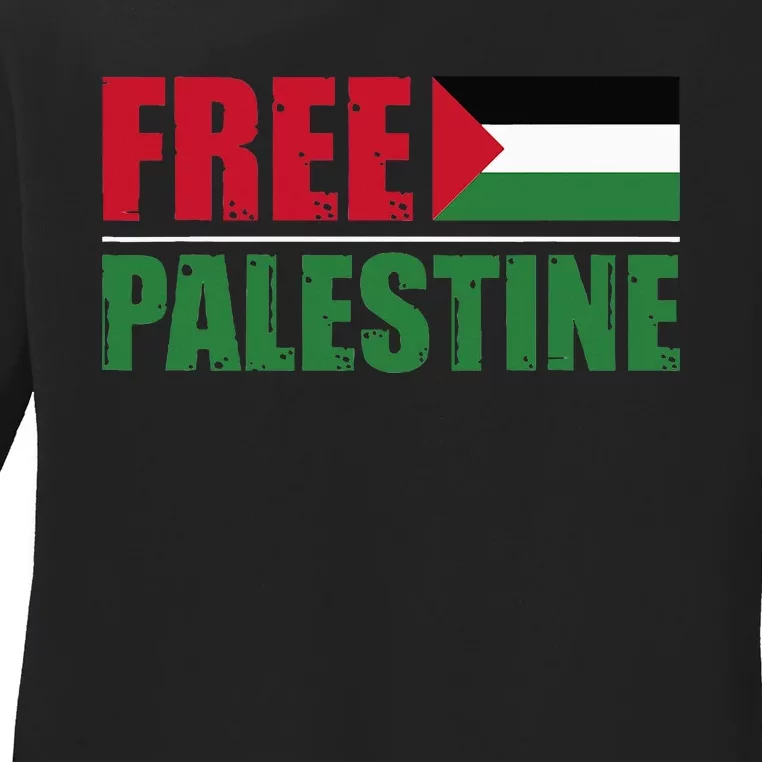 Free Palestine Ladies Long Sleeve Shirt