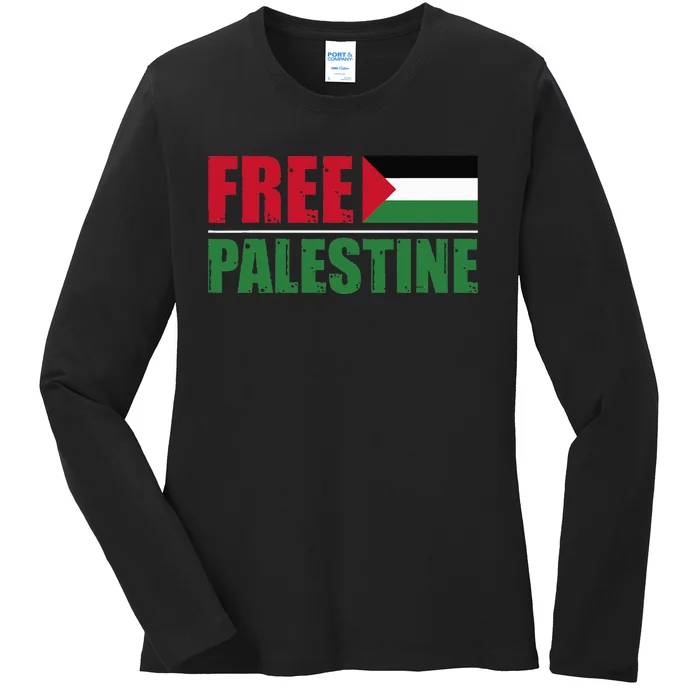 Free Palestine Ladies Long Sleeve Shirt