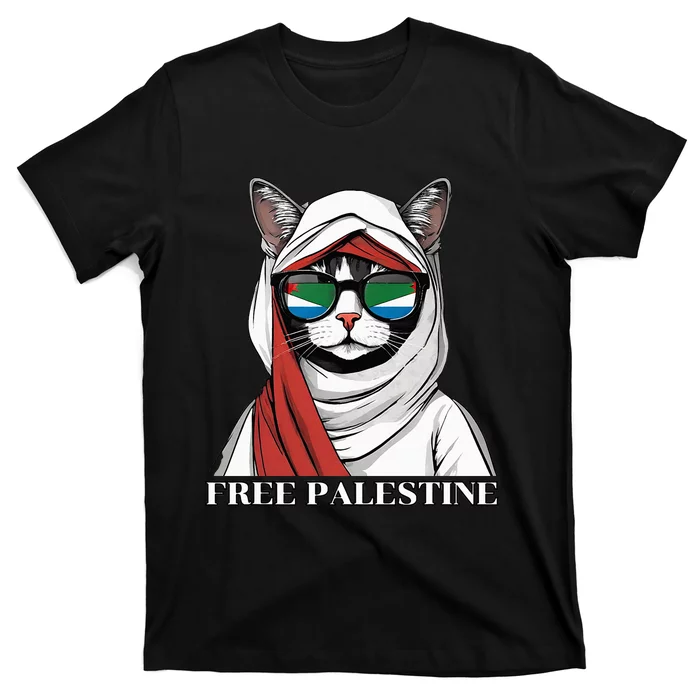 Free Palestine Flag Palestinian Cat T-Shirt | TeeShirtPalace