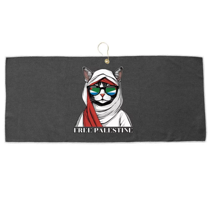 Free Palestine Flag Palestinian Cat Large Microfiber Waffle Golf Towel