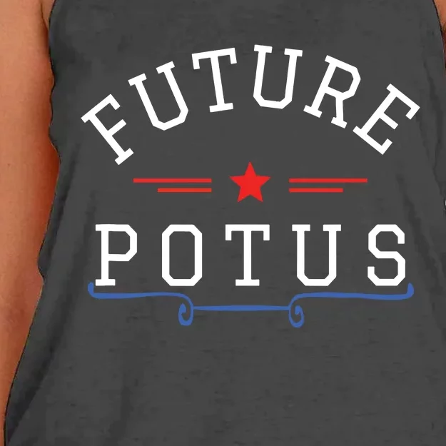 Future Potus Funny President Women's Knotted Racerback Tank