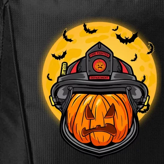 Firefighter Pumpkin Firefighter Halloween Fire Halloween Gift City Backpack