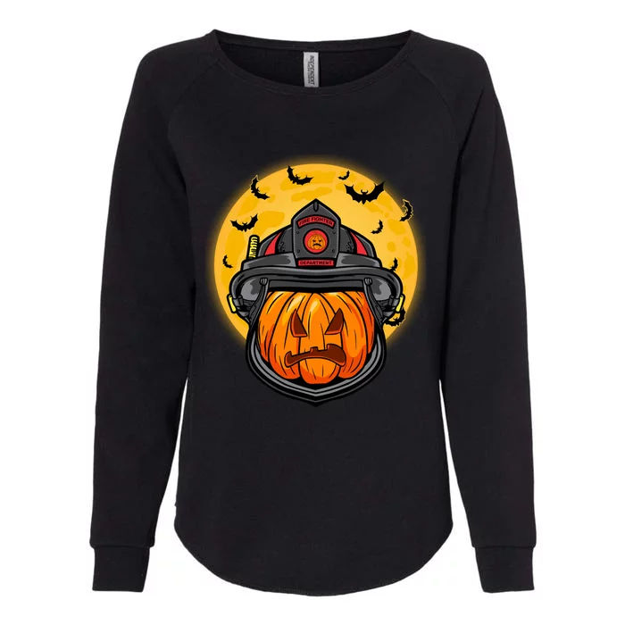 Firefighter Pumpkin Firefighter Halloween Fire Halloween Gift Womens California Wash Sweatshirt