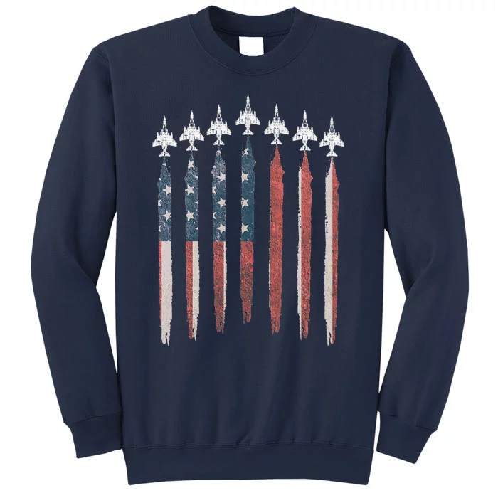 F4 Phantom Fighter Jet USA Flag Airplane F4 4th Of July Sweatshirt