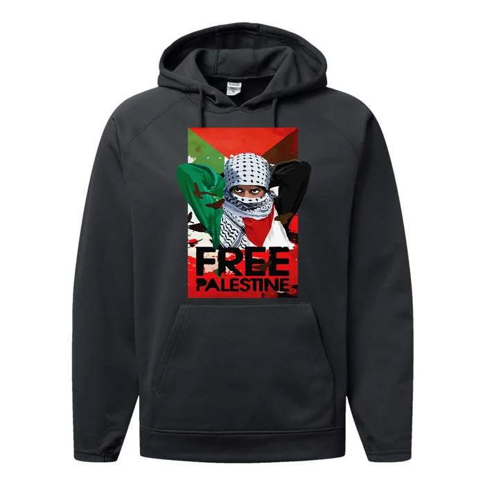 Free Palestine Performance Fleece Hoodie