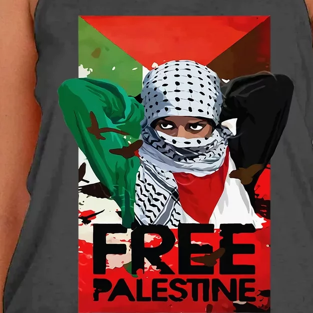 Free Palestine Women's Knotted Racerback Tank