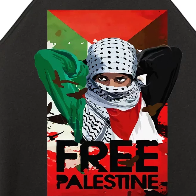 Free Palestine Women’s Perfect Tri Rocker Tank