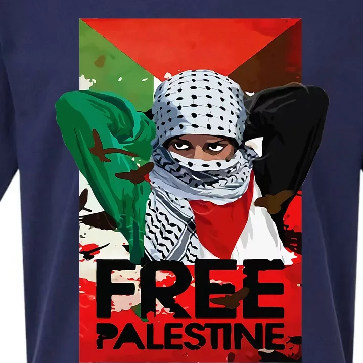 Free Palestine Sueded Cloud Jersey T-Shirt