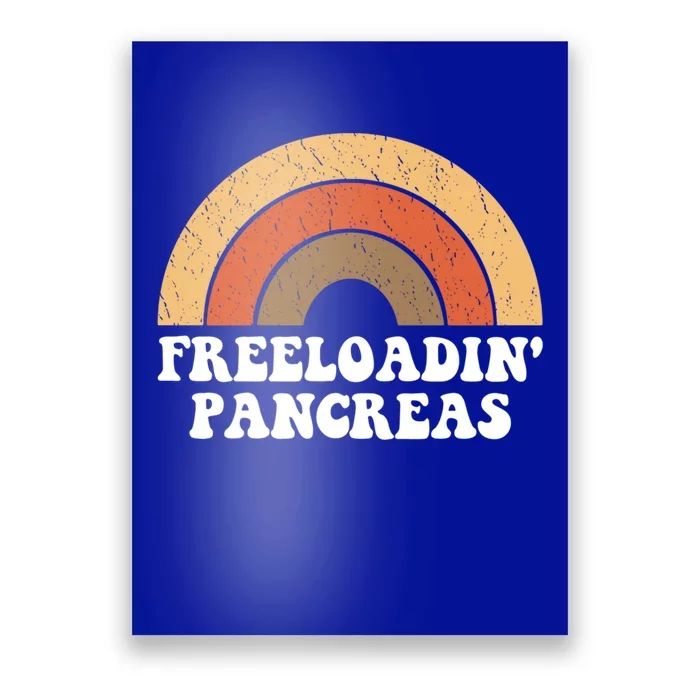 Freeloadin Pancreas Funny Type 1 Diabetes Diabetic Gift Cool Gift Poster