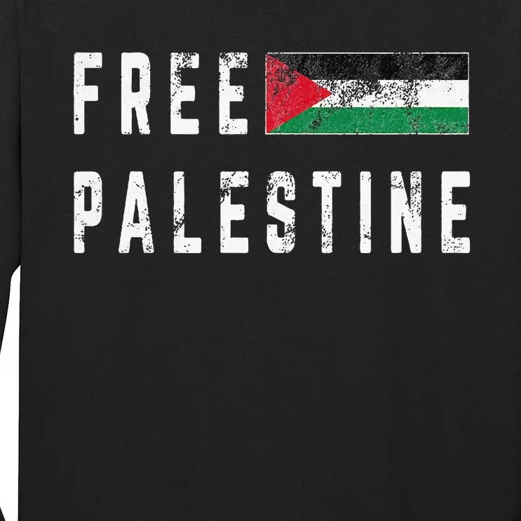 Free Palestine Flag Stand For Peace In The Middle East Tall Long Sleeve T-Shirt