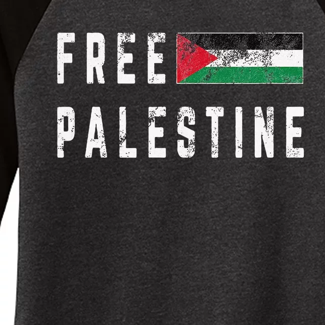 Free Palestine Flag Stand For Peace In The Middle East Women's Tri-Blend 3/4-Sleeve Raglan Shirt