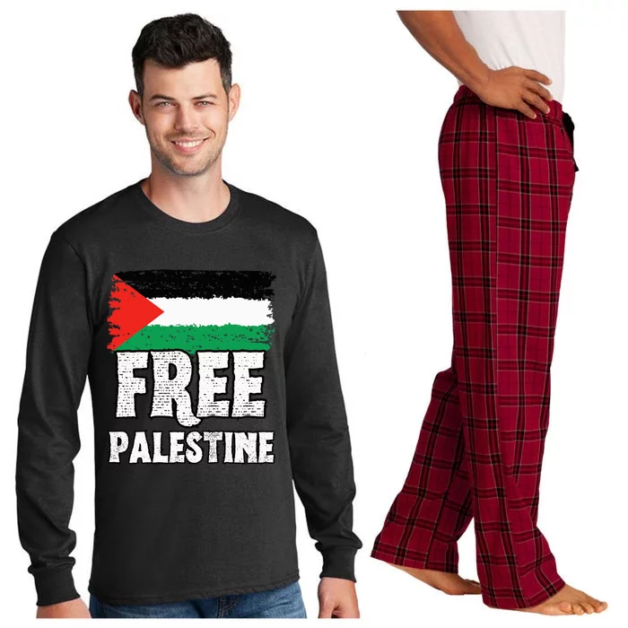 Free Palestine Flag Long Sleeve Pajama Set