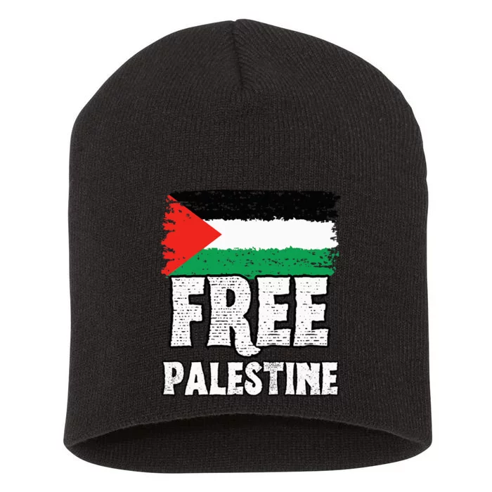 Free Palestine Flag Short Acrylic Beanie