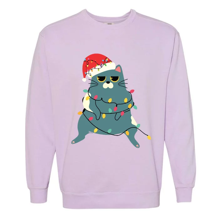 Funny Pussycat For Christmas Vacation Frieds Lover Garment-Dyed Sweatshirt