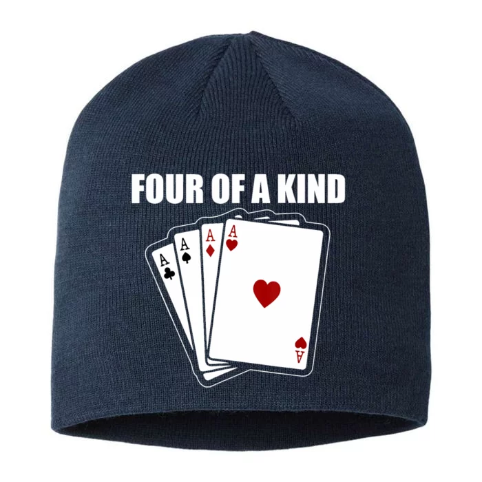 Funny Poker Four Of A Kind Aces Texas Holdem Lucky Poker 8 1/2in Sustainable Knit Beanie