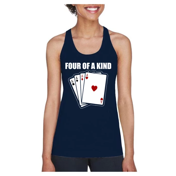 Funny Poker Four Of A Kind Aces Texas Holdem Lucky Poker Women's Racerback Tank