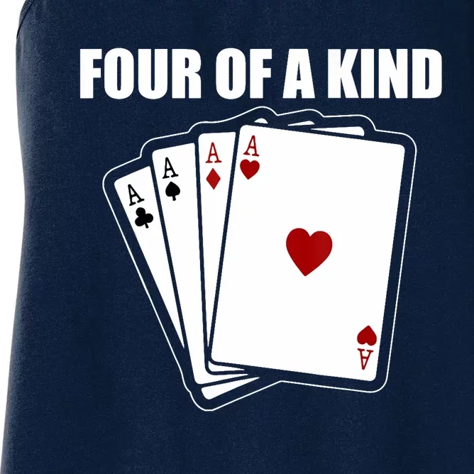 Funny Poker Four Of A Kind Aces Texas Holdem Lucky Poker Women's Racerback Tank