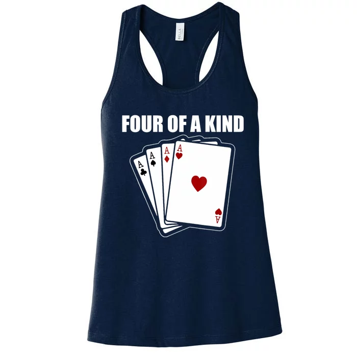 Funny Poker Four Of A Kind Aces Texas Holdem Lucky Poker Women's Racerback Tank