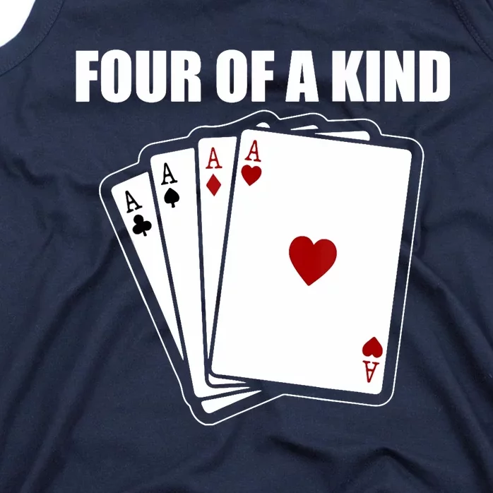 Funny Poker Four Of A Kind Aces Texas Holdem Lucky Poker Tank Top