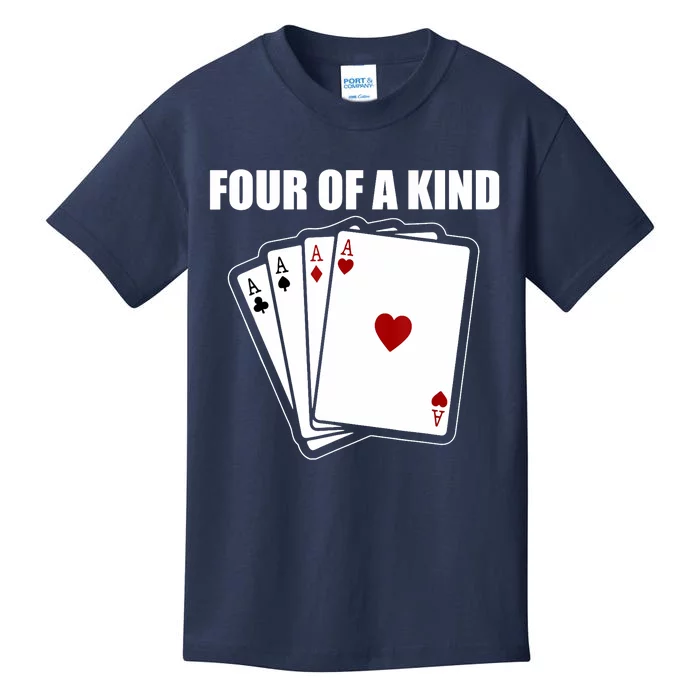 Funny Poker Four Of A Kind Aces Texas Holdem Lucky Poker Kids T-Shirt