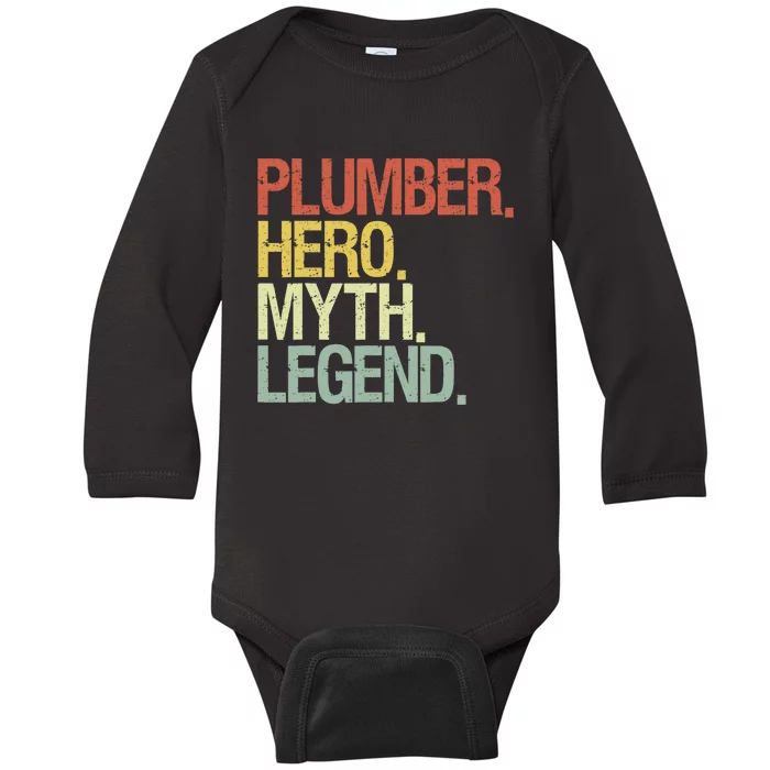 Funny Plumber Baby Long Sleeve Bodysuit