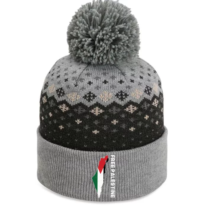 Free Palestine Free Gaza Palestine Flag Arabic Cool Gift The Baniff Cuffed Pom Beanie