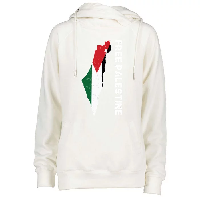 Free Palestine Free Gaza Palestine Flag Arabic Cool Gift Womens Funnel Neck Pullover Hood