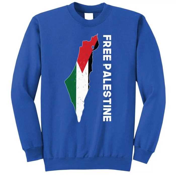 Free Palestine Free Gaza Palestine Flag Arabic Cool Gift Tall Sweatshirt