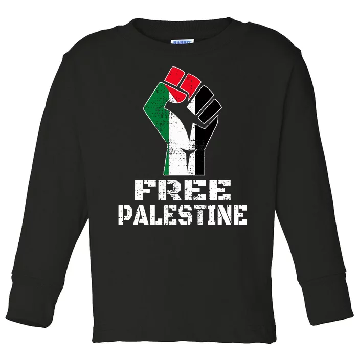 Free Palestine Toddler Long Sleeve Shirt