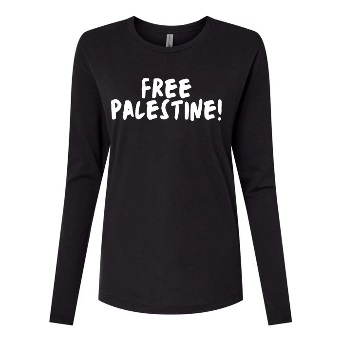 Free Palestine Womens Cotton Relaxed Long Sleeve T-Shirt